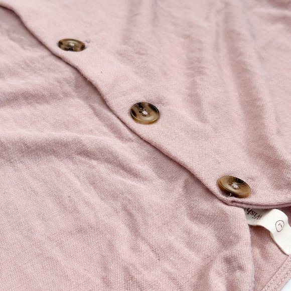 Wishlist dusty rose tank top tank top with tortoise shell buttons (Size Large) - Picture 2 of 4